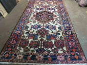 5.5' X 10.5' Antique Handmade Indian Floral Oriental Wool Rug Tribal Veg Dye Nice
