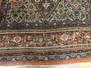 Antique Persian Bidjar Rug 8x15 – Navy Blue, Herati Pattern, Early 20th Century