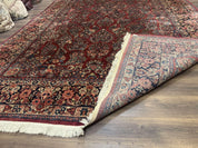 Large Persian Sarouk Rug 10x17, Palace Size Antique Persian Carpet, Red, Floral Allover, Traditional Persian Rug, Oversize Handmade Wool Rug