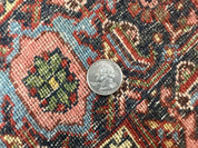 Antique Persian Bidjar Rug 5x7, Repeated Allover Herati Pattern, Red, Handmade Wool Carpet