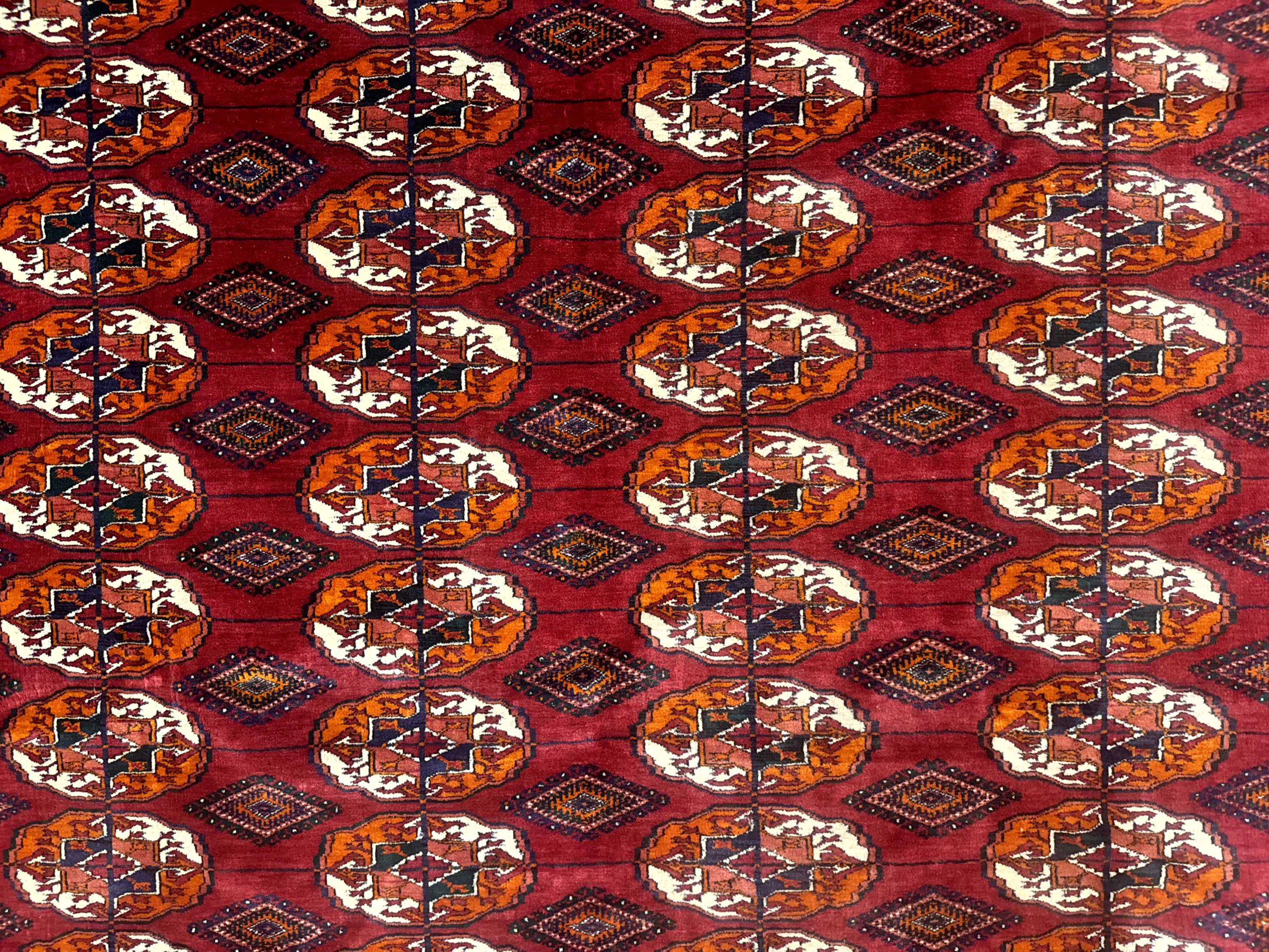 Persian Turkoman Rug 7x9, Red Tribal Carpet