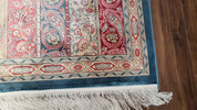 Paisley Pattern Silk Rug, Boteh Design, All Silk Accent Rug, Oriental Carpet, Very Detailed, 2' 8" x 4' 1", New, Bamboo Silk