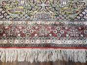 5x8 Indian Kashmiri Silk Rug with Gold Threads