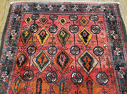 4 x 8 Handmade Baluch Afghan Turkoman Tribal Wool Rug Organic Dyes 8x4 Carpet