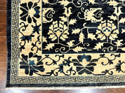 Sino Persian Rug 6x9, Hand Knotted Wool Carpet, Floral Allover, Blue Cream-Tan