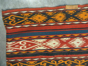 6' X 10' Antique 1930 Turkish Jajim Kilim Handmade Flat Weave Wool Rug Veg Dye