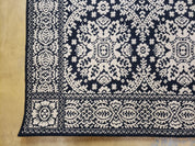 4x6 Power-Loomed Rug Dark Navy Blue & Ivory Oriental Carpet Nice