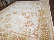 8x10 Oushak Rug, Pakistani Peshawar Wool Carpet, Beige Tan