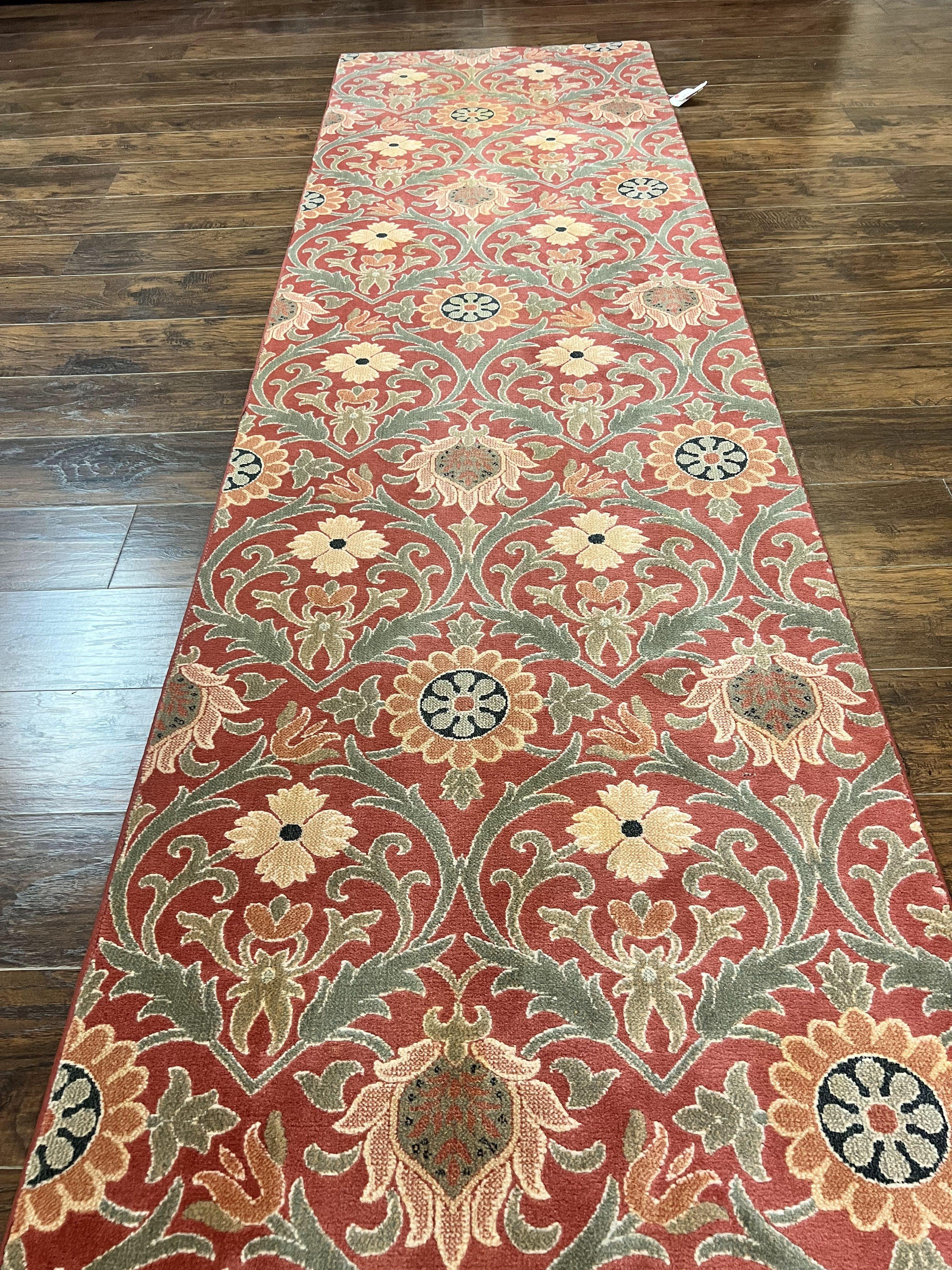 Runner Rug 3 x 14.7, Long Hallway Rug, Wool, Power Loomed, Contemporary, Floral