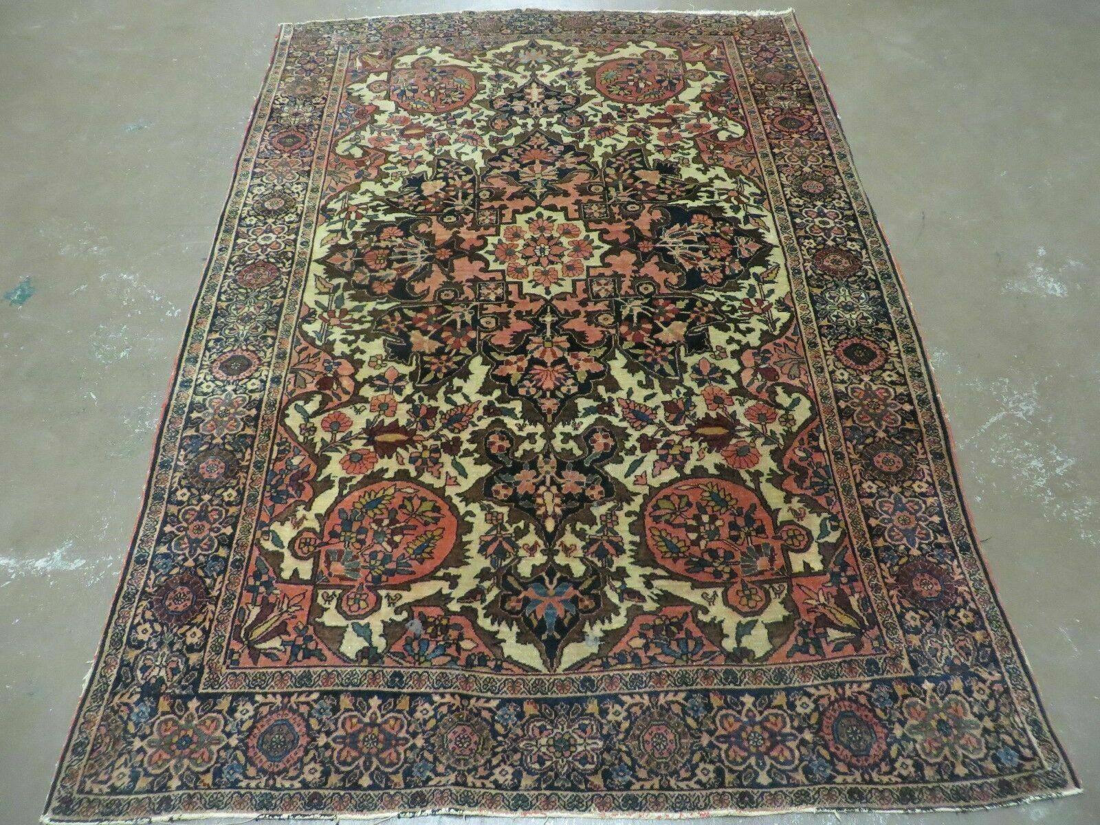 4' X 6' Antique Ultra Fine Handmade India Floral Oriental Wool Rug Carpet Nice