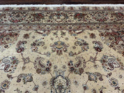 Sino Persian Rug 8x10, Wool and Silk Highlights, 290 KPSI, Floral Medallion