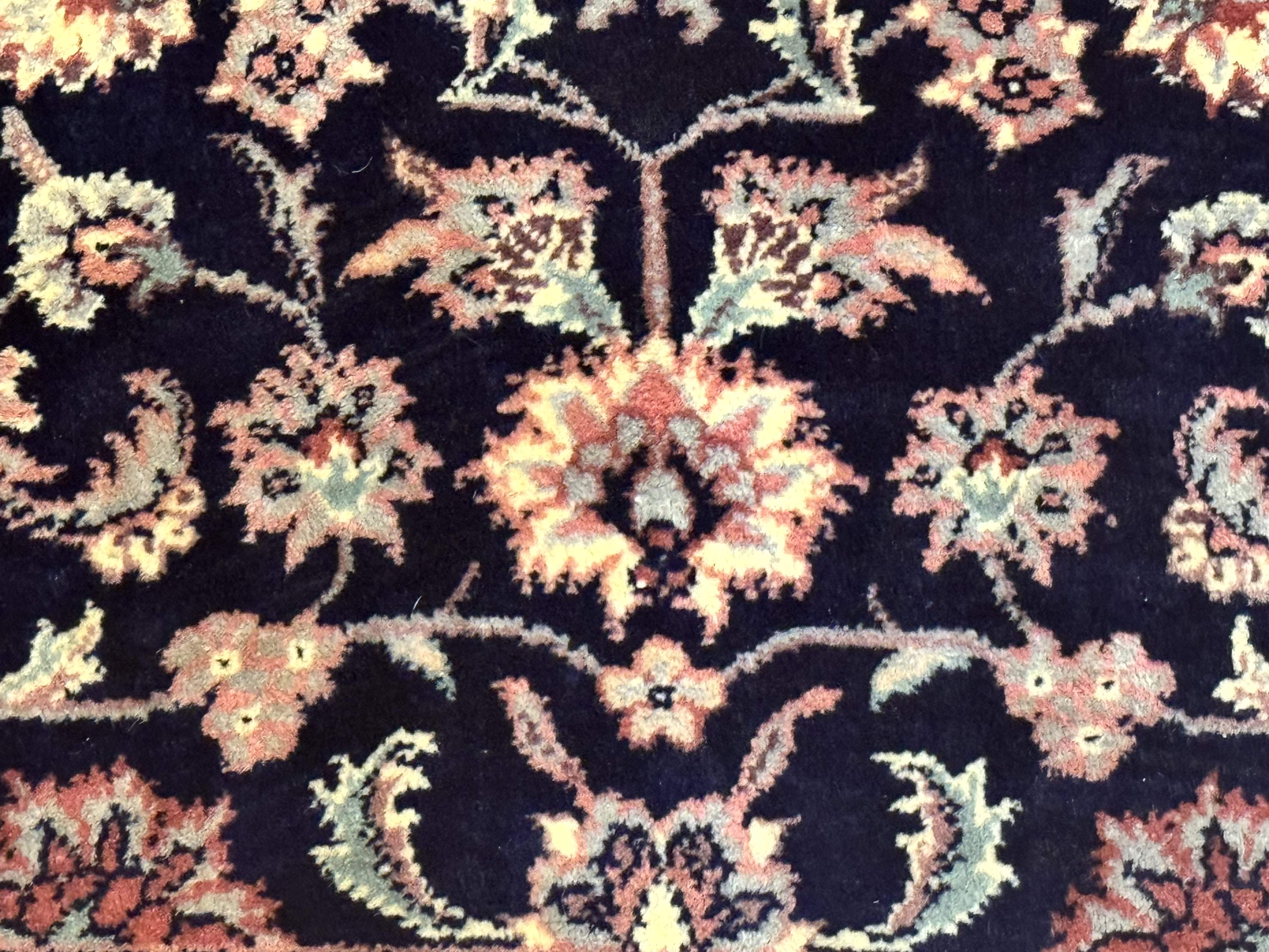 Sino Persian Rug 4x6, Navy Blue and Cream, Floral Allover Oriental Carpet