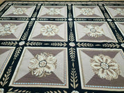 9' X 12' Handmade English Aubusson Savonnerie Design Needlepoint Wool Rug Nice