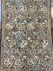 Antique Persian Malayer Runner Rug 3x16, Repeated Boteh Paisley Design, Rare Rug, 1920s Antique Oriental Carpet, Wool Handmade Hand Knotted 3 x 16 ft Rug