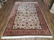 6x9 Top Quality Handmade Wool Area Rug Floral Allover Carpet Veg Dyes Beige