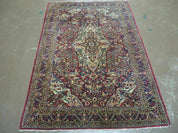 3' 5" X 5' Antique Handmade Indian Agra Fine Weave Wool Rug Organic dye Nice