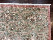 Large Modern Pakistani Rug 9x12, Handmade Wool Carpet, Peshawar Rug, Hand Knotted Oriental Rug, Contemporary, Floral, Light Green