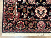 Indo Persian Sarouk Rug 3x5, Black Traditional Oriental Carpet