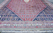 Oversized Persian Shiraz Tribal Rug 13x19, Palace Sized Oriental Carpet, Handmade Hand-Knotted X Large Rug, Red Blue Cream, Allover Herati Pattern