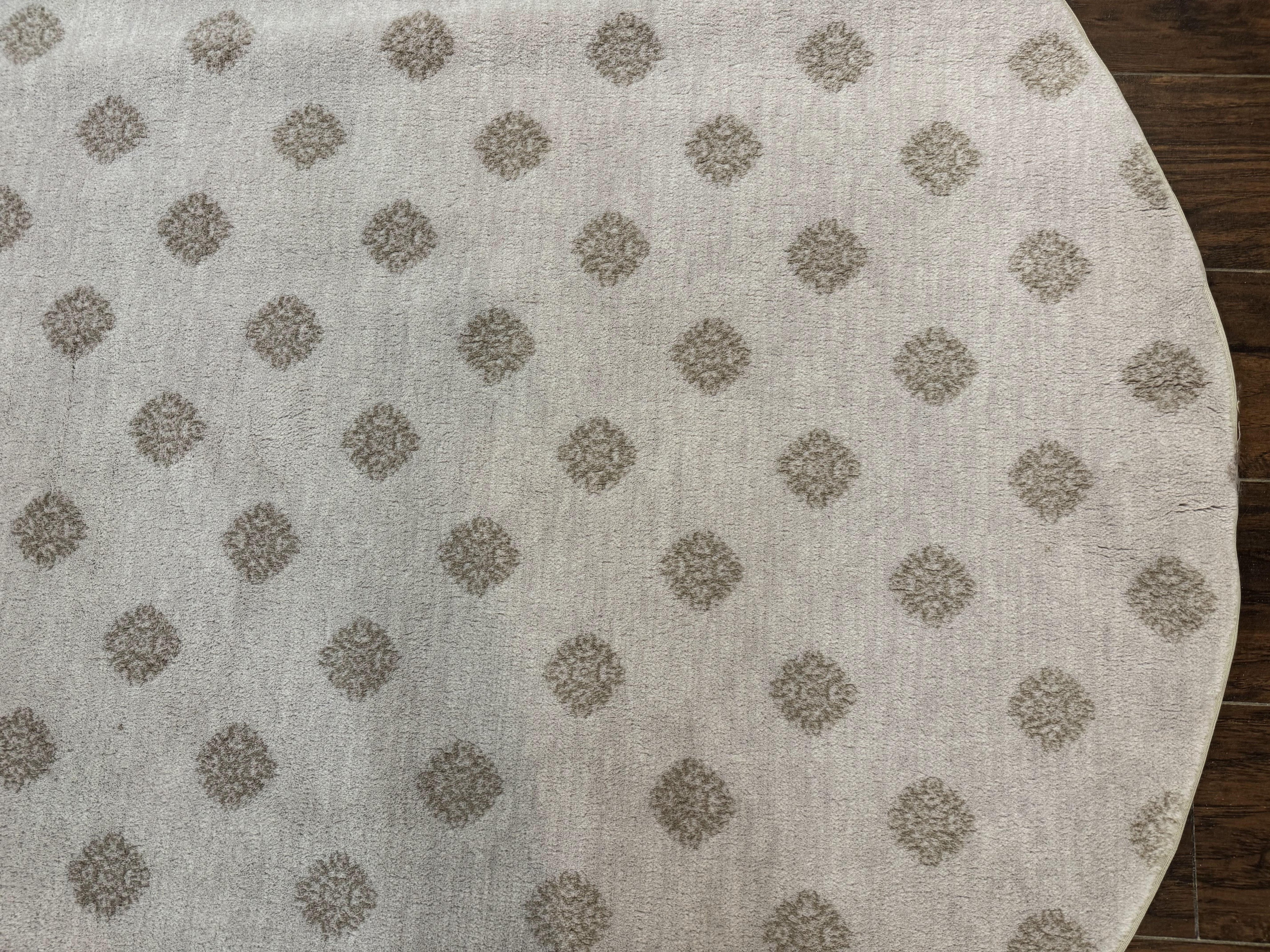 Round Power Loomed Rug 5x5, Contemporary Modern Round Carpet, 5ft Round