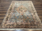 Silk Turkish Kayseri Rug 5x7, Light Blue