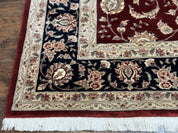 Maroon Persian Area Rug 8x10, Floral Allover, Pak Persian, Wool and Silk Highlights, Traditional Oriental Carpet