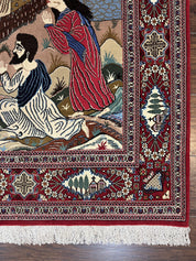 Persian Kashan Pictorial Rug 3x5 - Jesus on Cross
