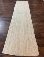 Modern Jute Runner Rug 2.7 x 10, Rug for Hallway or Kitchen, Farmhouse Rug