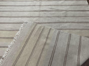 New Turkish Kilim Rug 5x8 Flatweave Carpet, Bohemian Rug, Contemporary Rug, Hand Woven, Wool Area Rug, Gray and Taupe, Striped Pattern