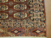 4' X 4' Antique Handmade Turkoman Bokhara Balouch Woven Wool Rug Brick Red Nice