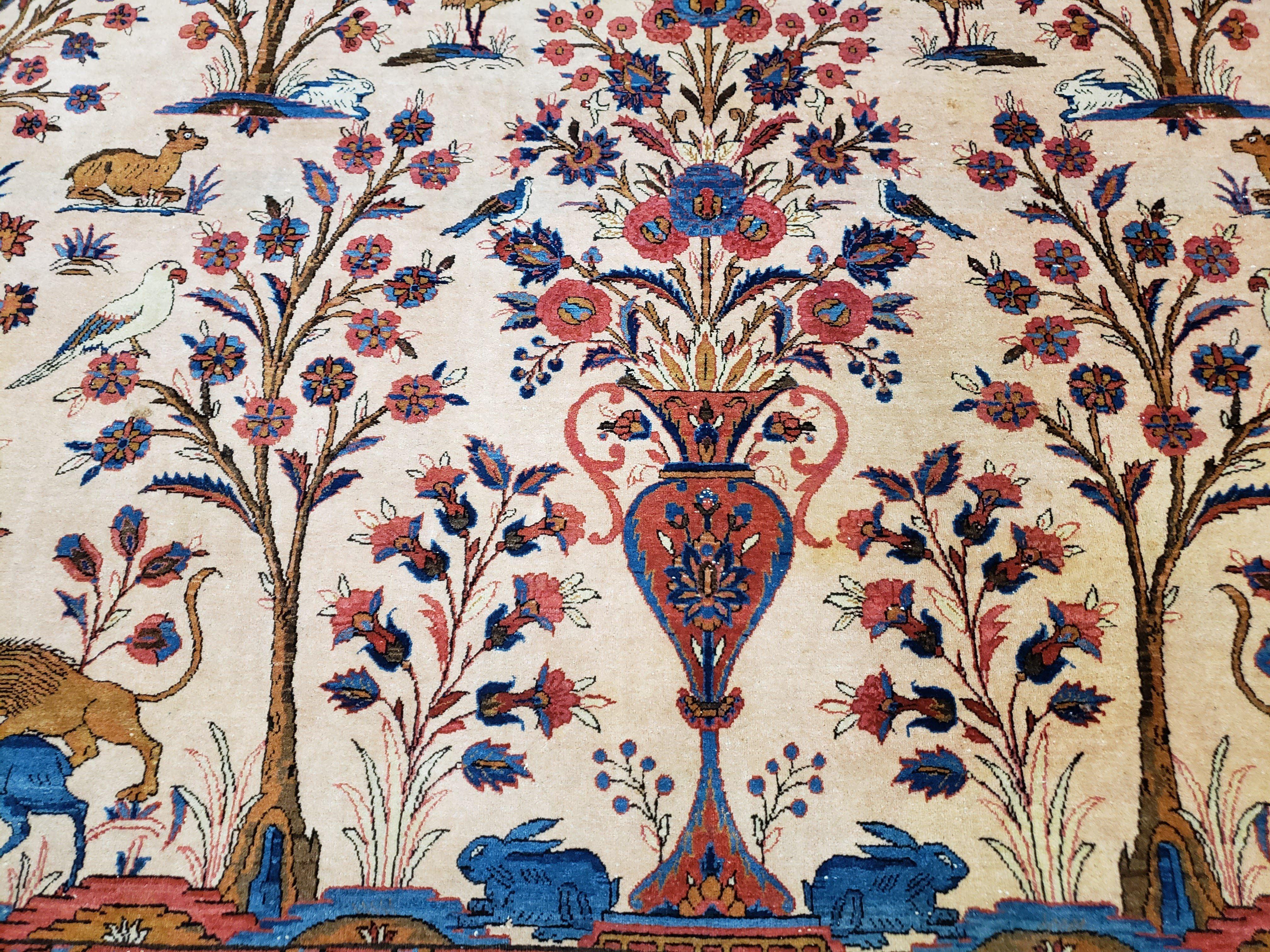 Antique Persian Kashan Tree of Life Rug 10x13