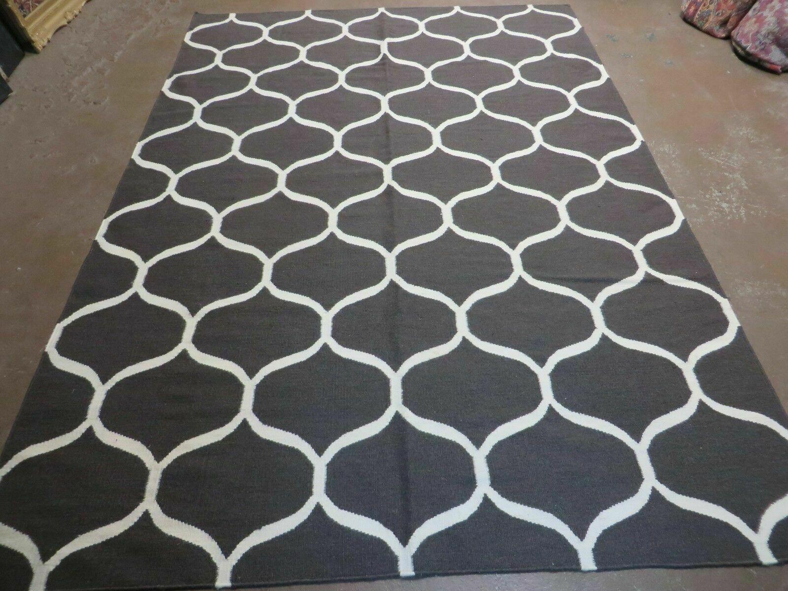 5' X 8' Modern Contemporary Hand Made Flat Weave Wool Rug Veg Dyes Nice