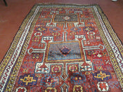 Antique Moroccan Runner Rug 4x9, Wide Runner, Hand Knotted Tribal Oriental Carpet, Hallway Rug, Geometric Medallions, Red, Bohemian Rug Nice