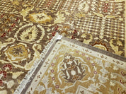 10' X 14' Handmade Pak Peshavar Chobi Agra Wool Carpet Coffee Brown Gold