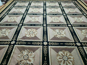 9' X 12' Handmade English Aubusson Savonnerie Design Needlepoint Wool Rug Nice