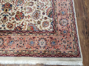 6x9 Top Quality Handmade Wool Area Rug Floral Allover Carpet Veg Dyes Beige