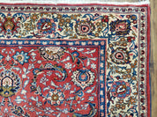 Semi Antique Persian Kashan, Red & Cream, Hand-Knotted, Wool, 4' 8" x 6' 6", Pair A