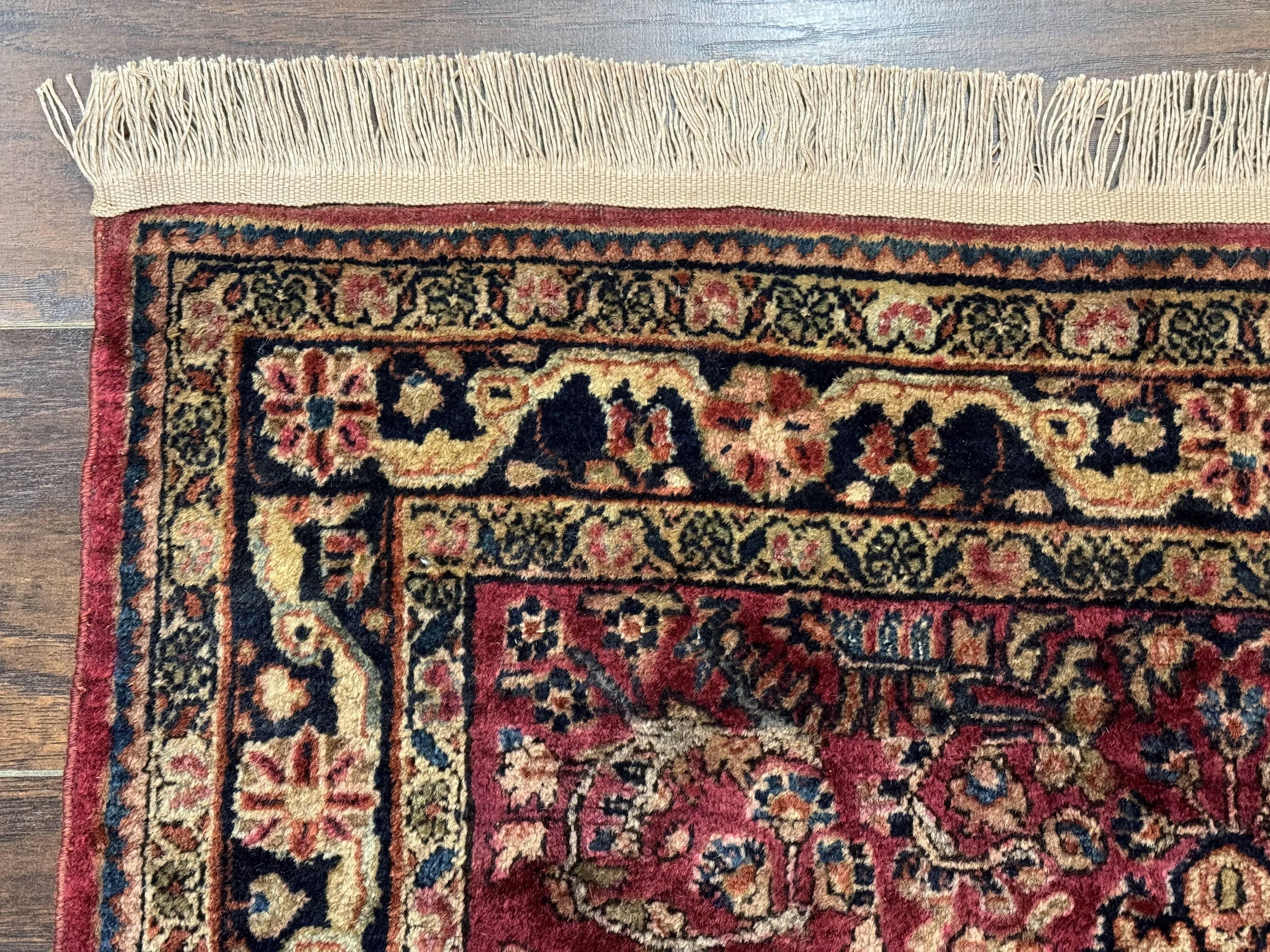 Persian Sarouk Rug 3x5, Antique Persian Carpet