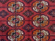 Antique Persian Turkoman Bokhara Rug 7x11, Tribal Rug, Red