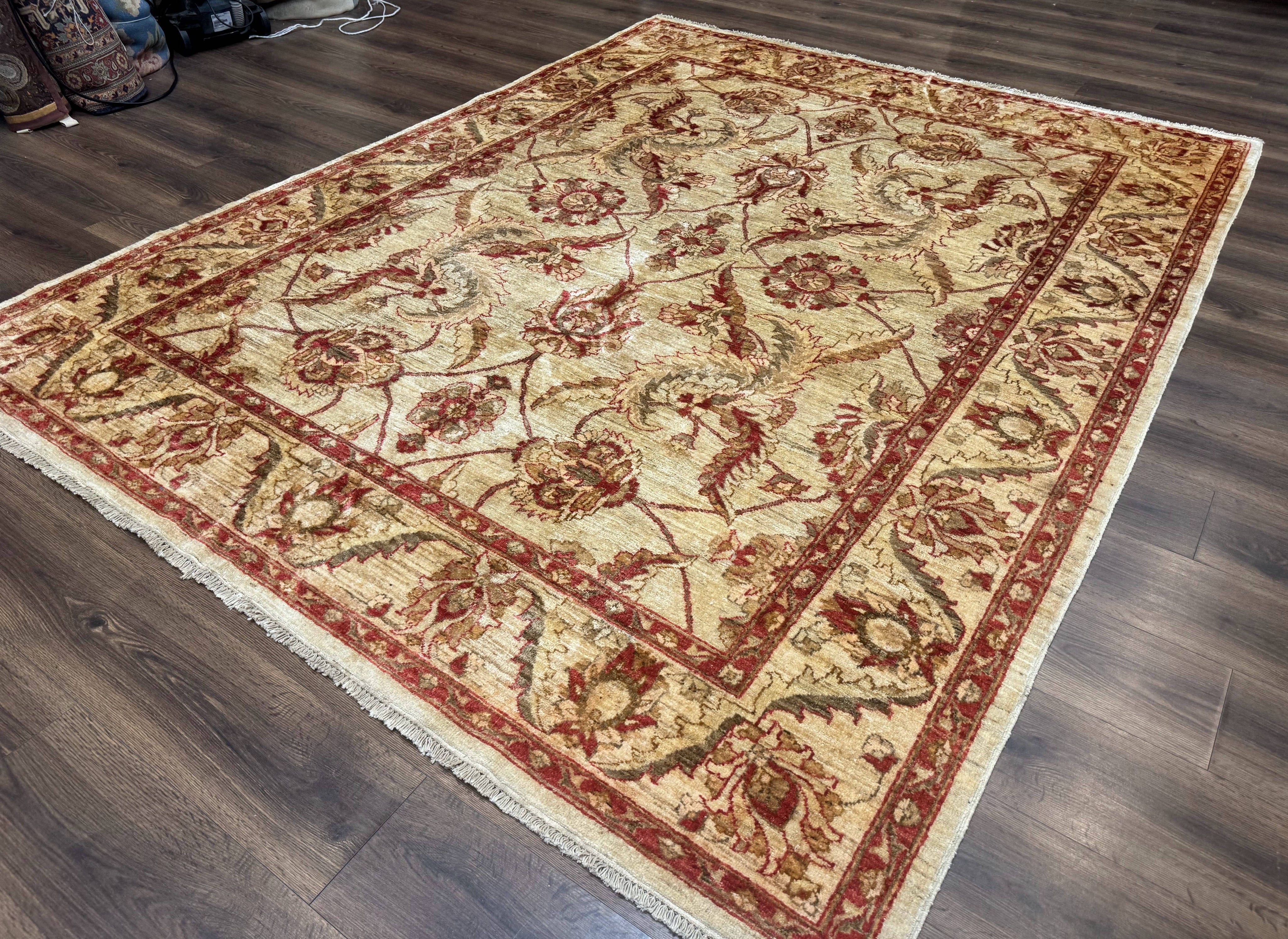Indian Mahal Rug 7x9, Traditional Wool Carpet