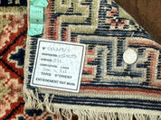 Small Antique Chinese Rug 2x2, Red Blue Square Rug Mat, Handmade, Tibetan Rug