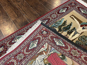 Persian Kashan Pictorial Rug 3x5 - Jesus on Cross