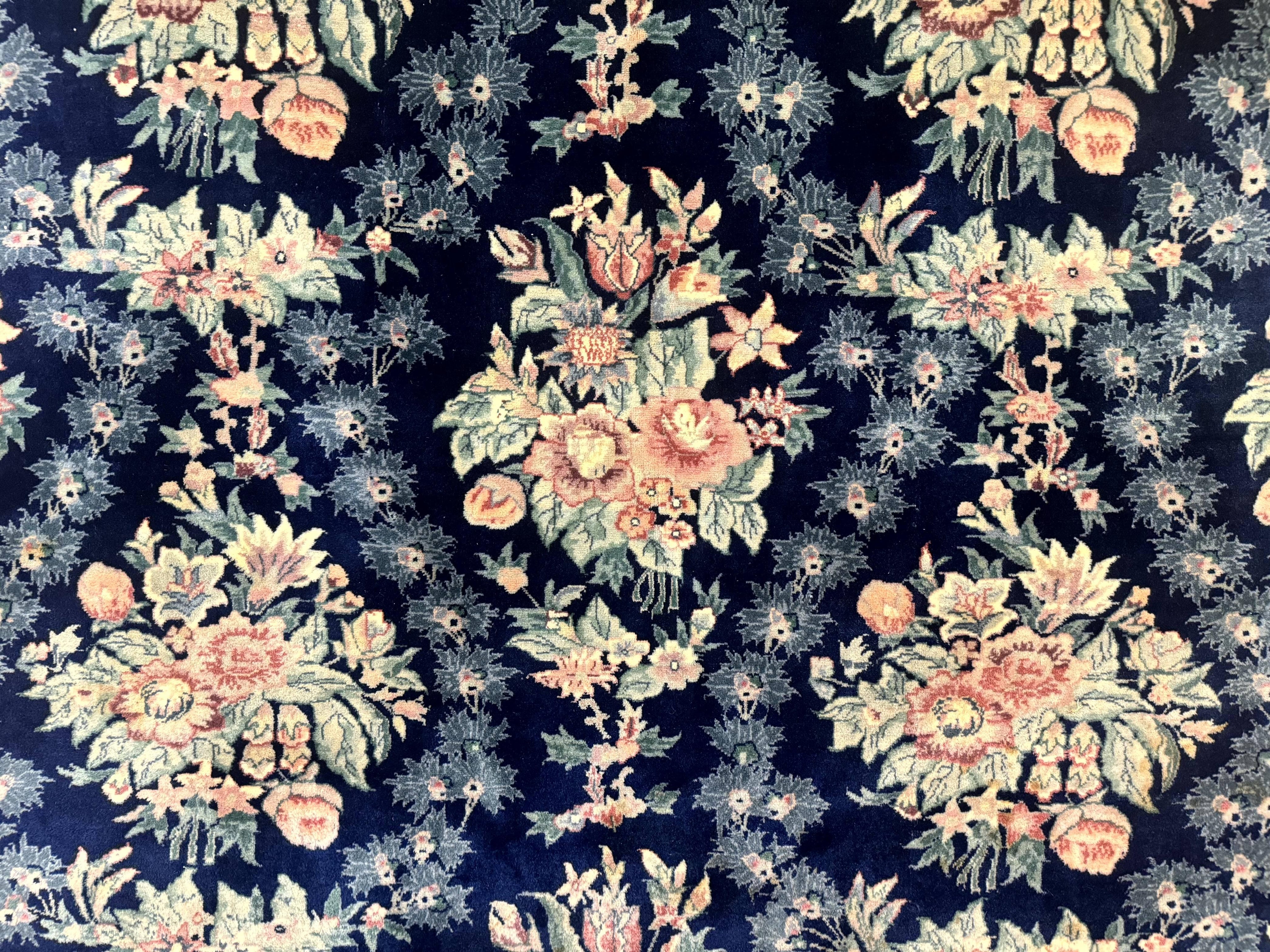 Sino Persian Rug 6x9, Navy Blue, Floral