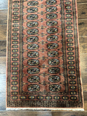 Pakistani Turkoman Bokhara Runner Rug 2.8 x 12, Oriental Runner for Hallway