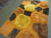 4' X 6' Modern Handmade Hooked Rug Wool Abstract Nice