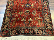 Antique Persian Farahan Sarouk Rug 3.6 x 5, Red, Floral, Traditional Rug, Fine 210 KPSI