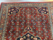 Persian Bidjar Rug 2.7 x 4, Red and Navy Blue, Small Persian Area Rug, Semi Antique