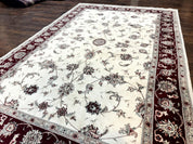 Ivory and Burgundy Pak Persian Rug 6x9