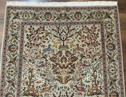Wonderful Persian Tabriz Rug 3x5, Tree of Life, Animal Pictorials, Birds, Wool & Silk Highlights, Fine 330 KPSI