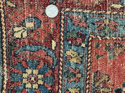 Antique Persian Tribal Rug 5 x 6.6, Tomato Red, Hamadan Angelas Rug